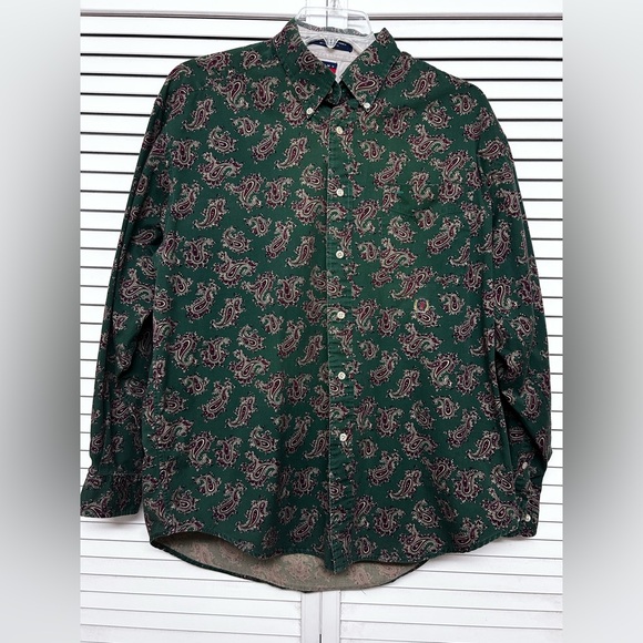 4- Tommy Hilfiger Large Men’s Long Sleeve Buttoned Up Shirts Collared Plaid Red - Picture 3 of 15